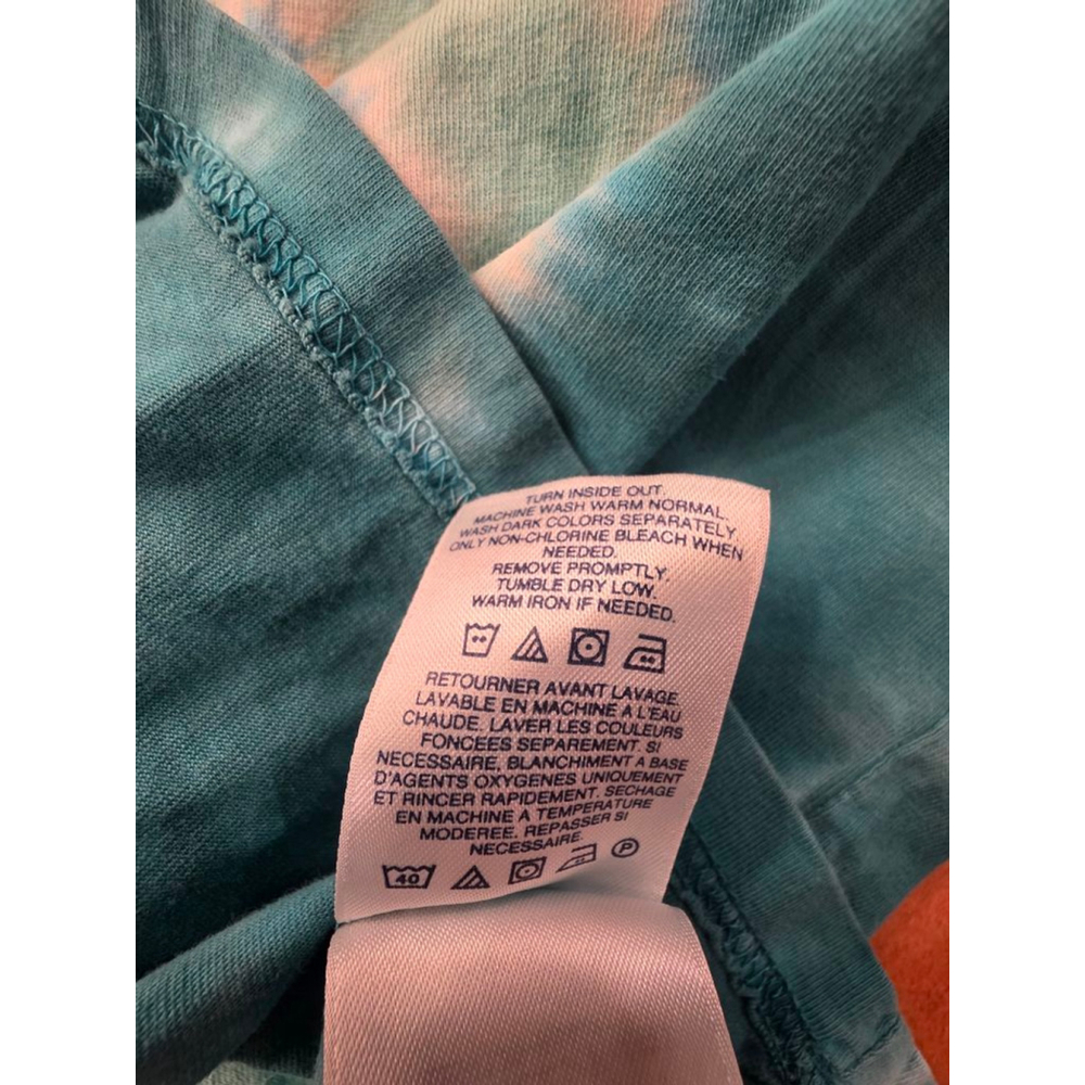 Kids Lands' End Long Sleeve Tie-Dye Tee S (8) Orange Blue - Picture 4 of 7